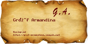 Gróf Armandina névjegykártya
